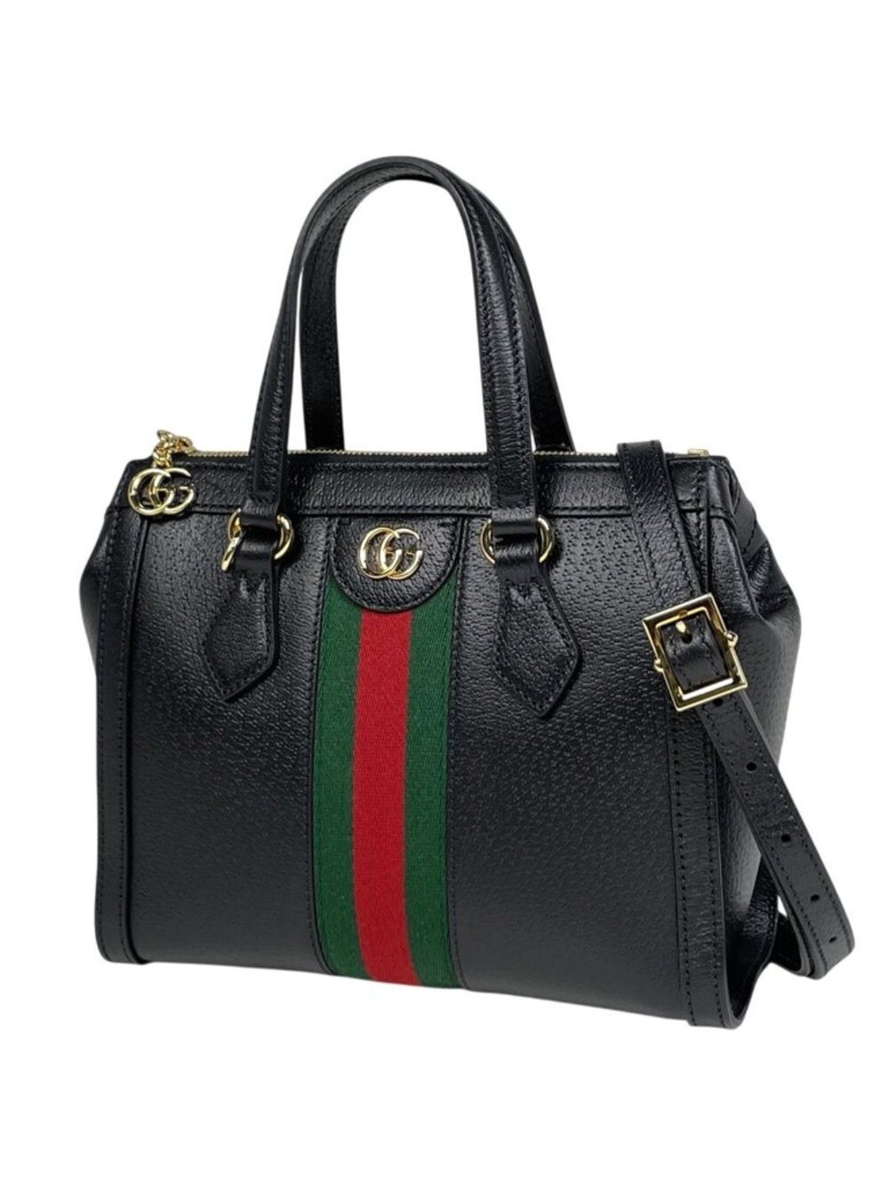 Gucci Ophidia Small Handbag 2-Way Sherry Line Web Double Leather Black